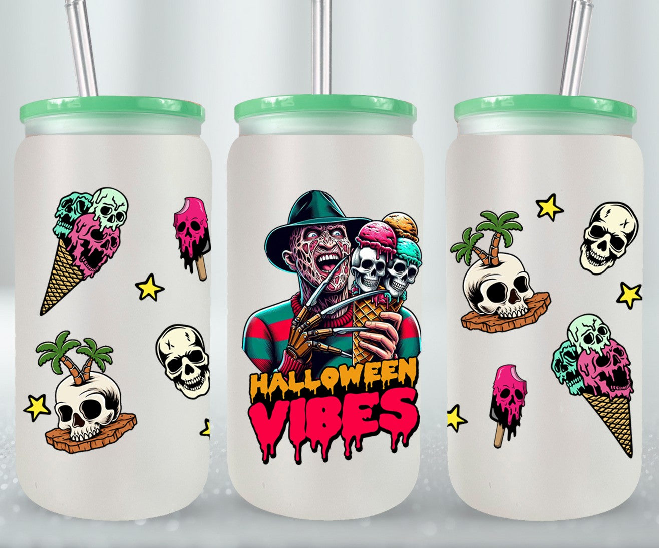 Halloween Vibes - glass can