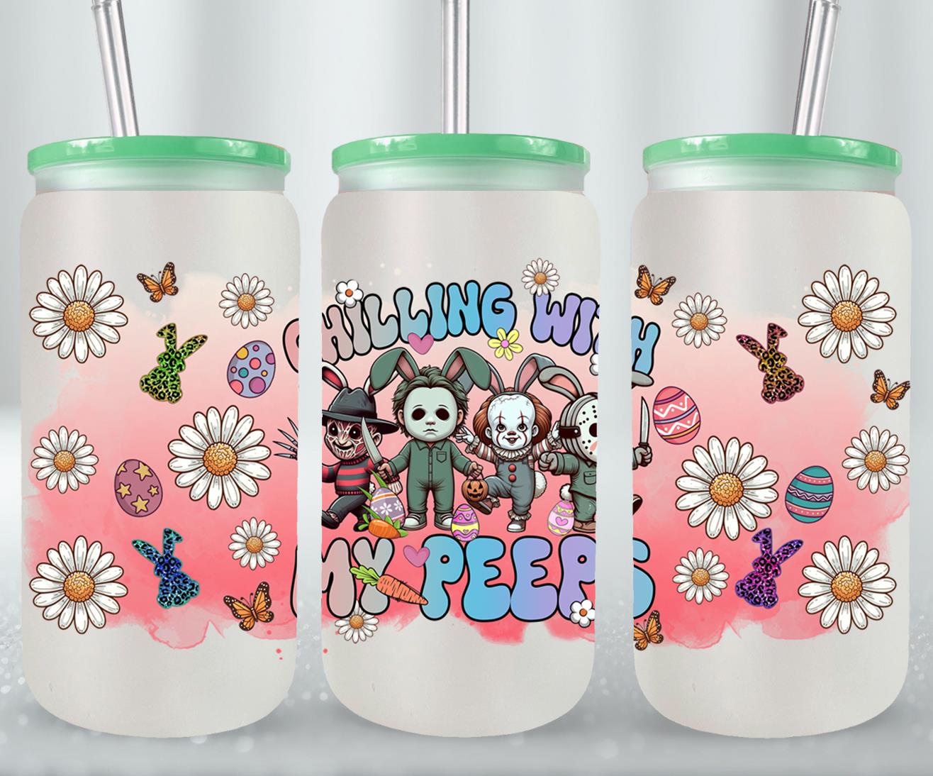 Easter Horror Killer-10336 - glass can