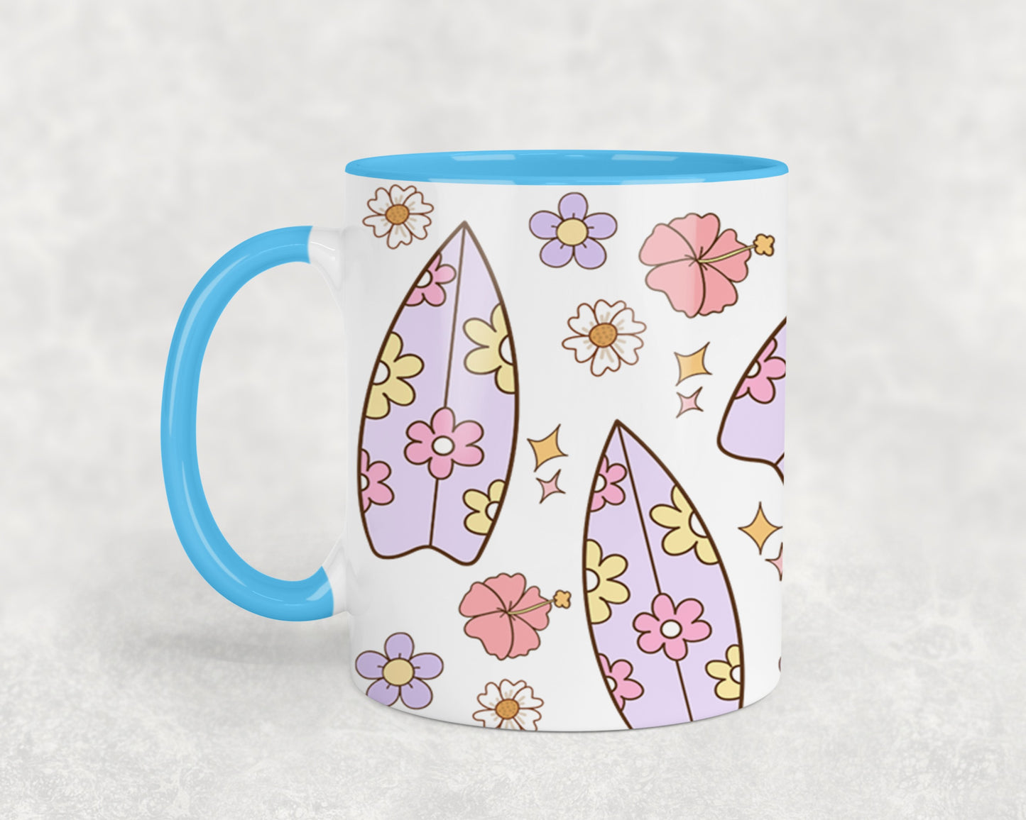 Hibiscos and Surfboard-10686 - mugs