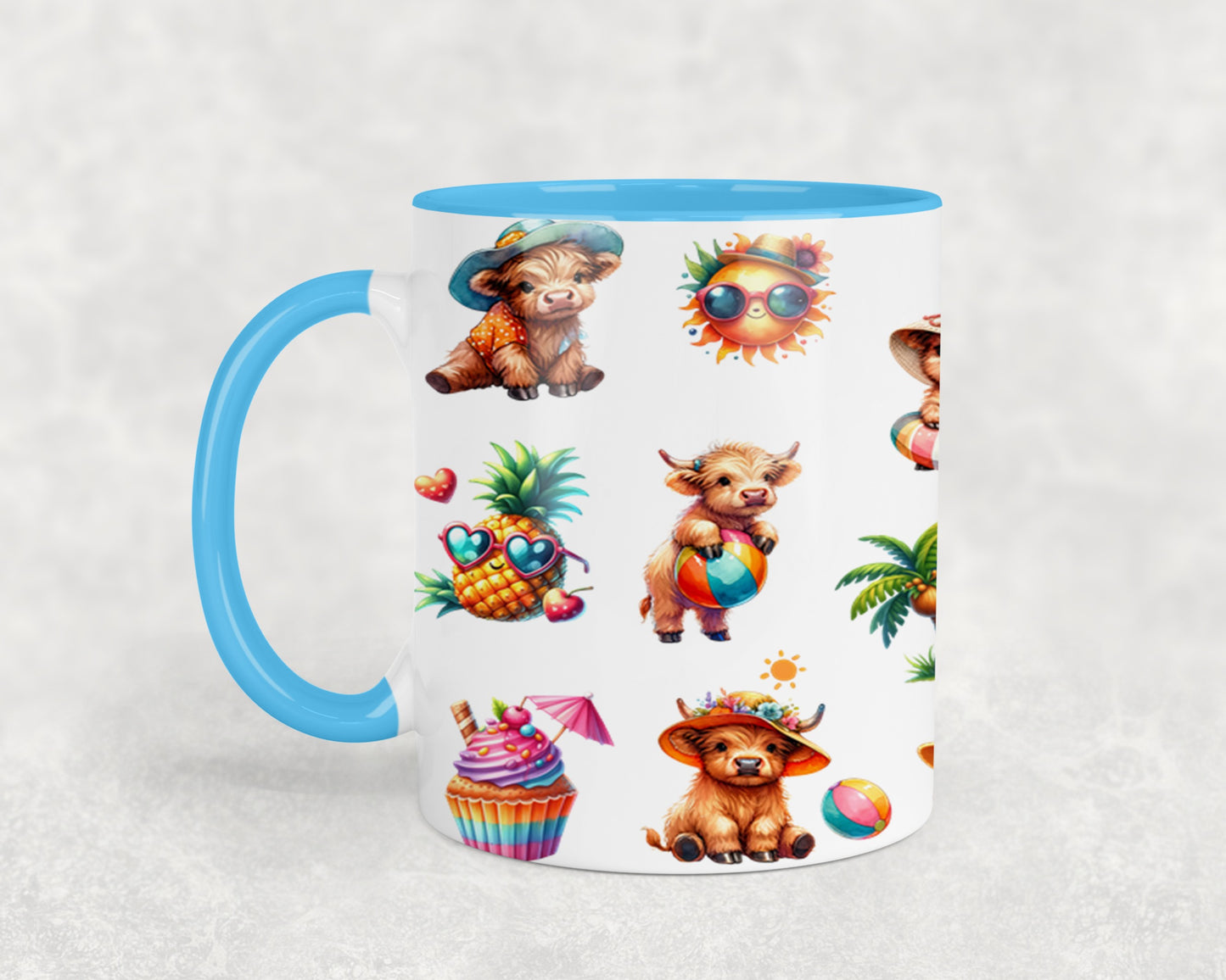 Highland Cow Beach Summer-10642 - mugs