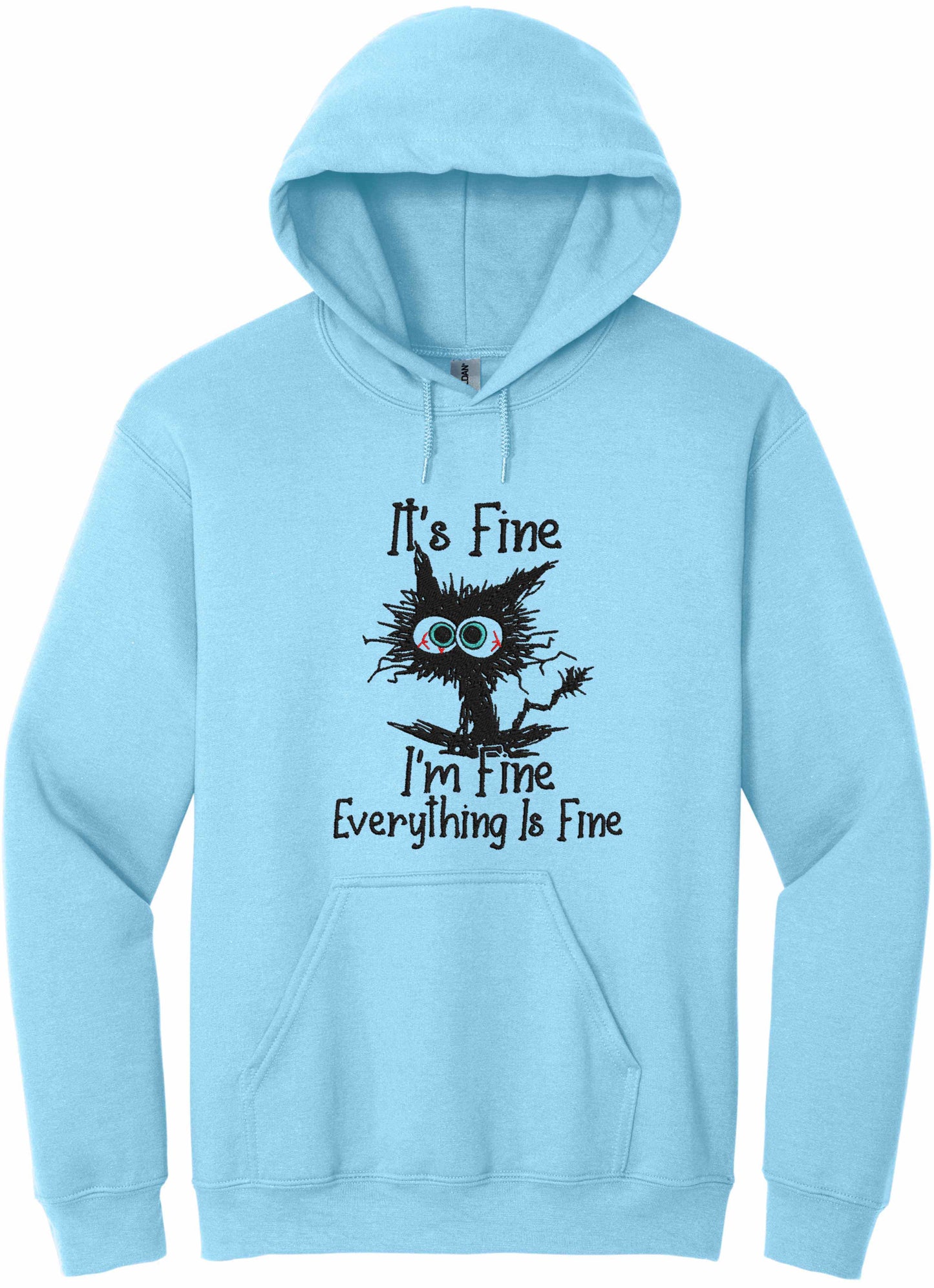 Embroidered I'm Fine-10774 - hoodie