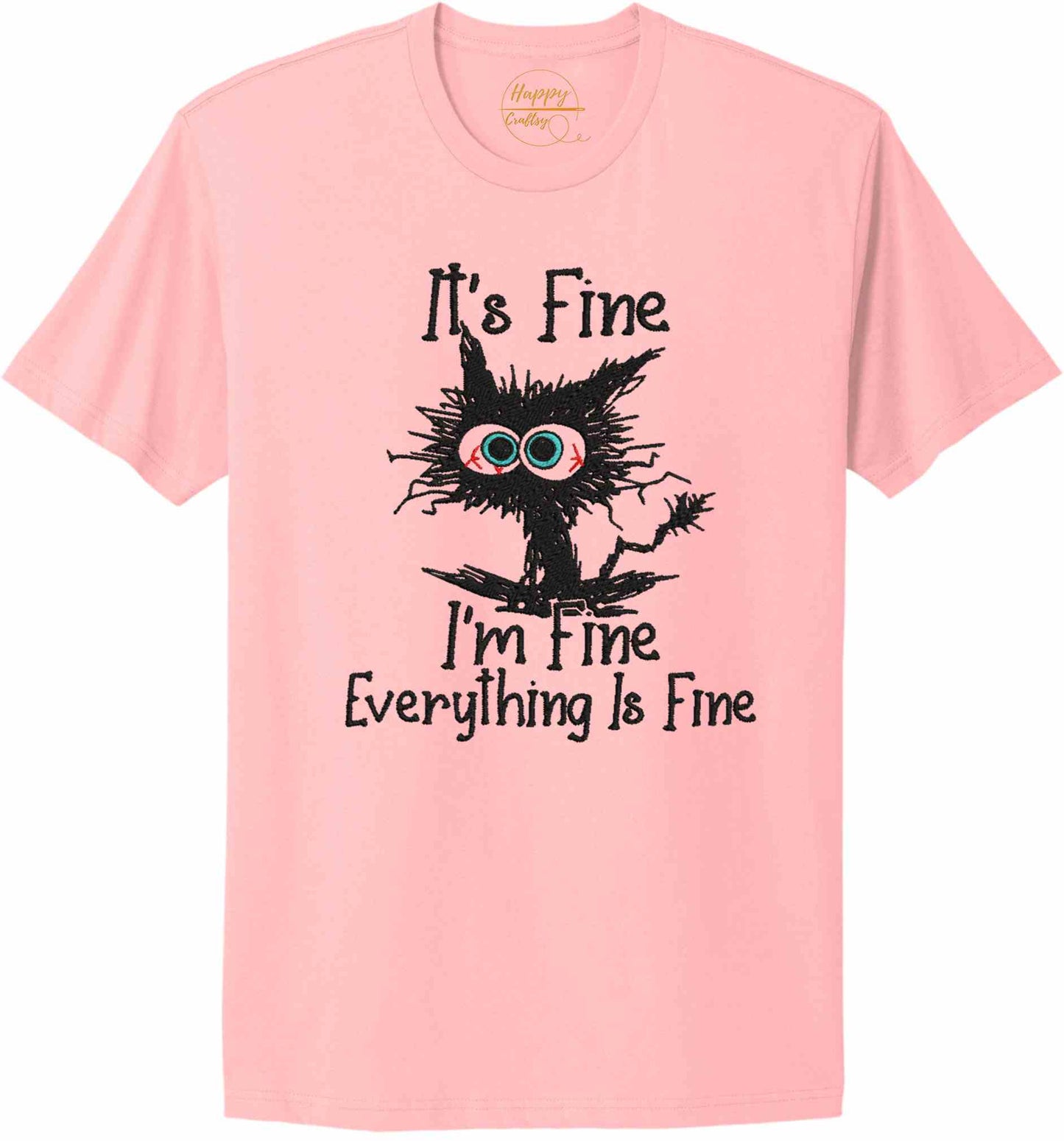 Embroidered I'm Fine-10774 - t-shirt