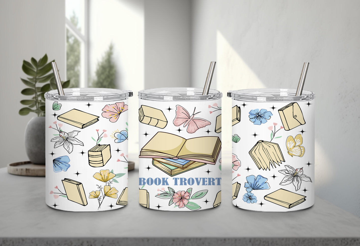 Boho Book Trovert Reading Lover-9967 - tumbler