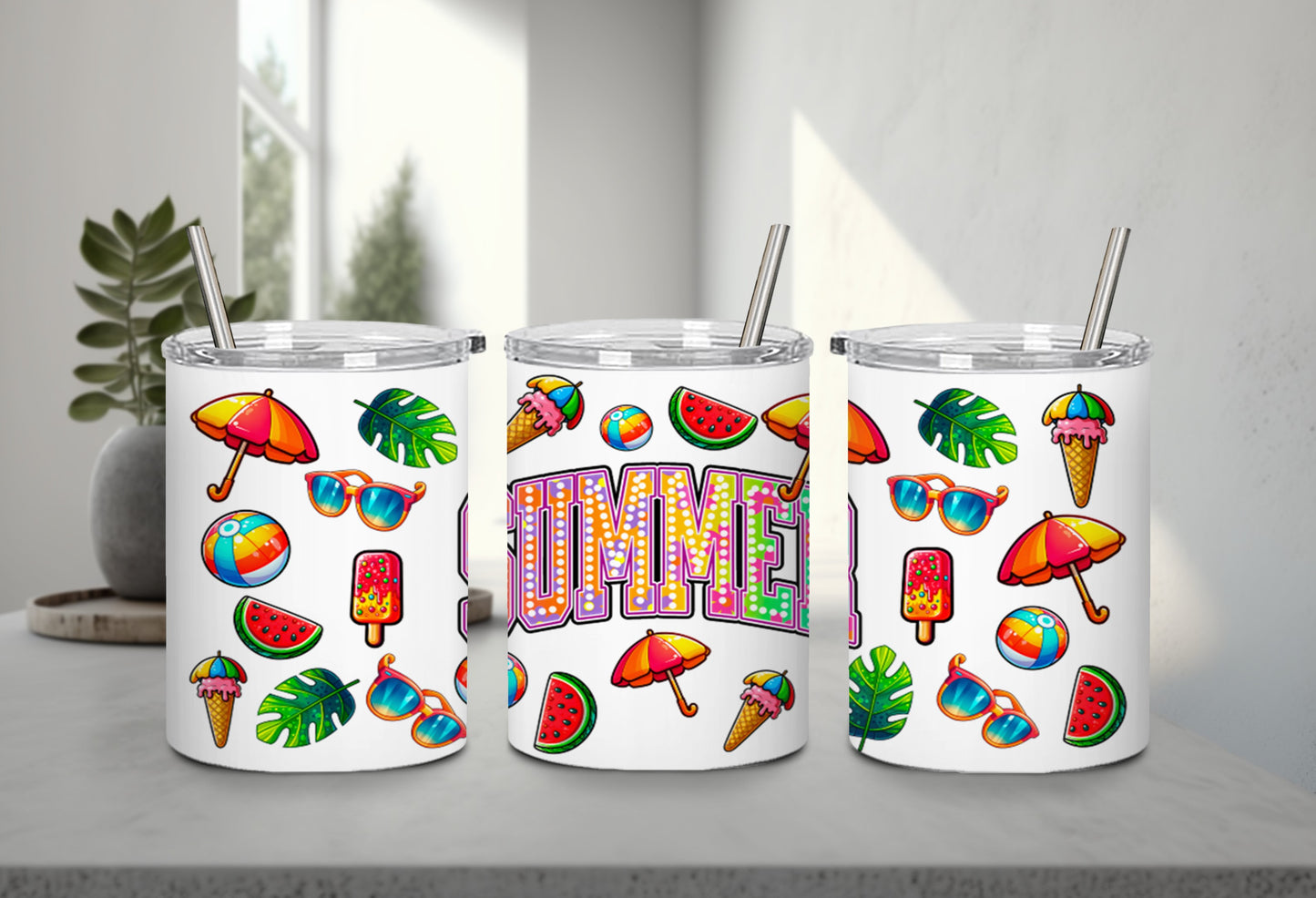 Summer Rainbow Flowers-10671 - tumbler