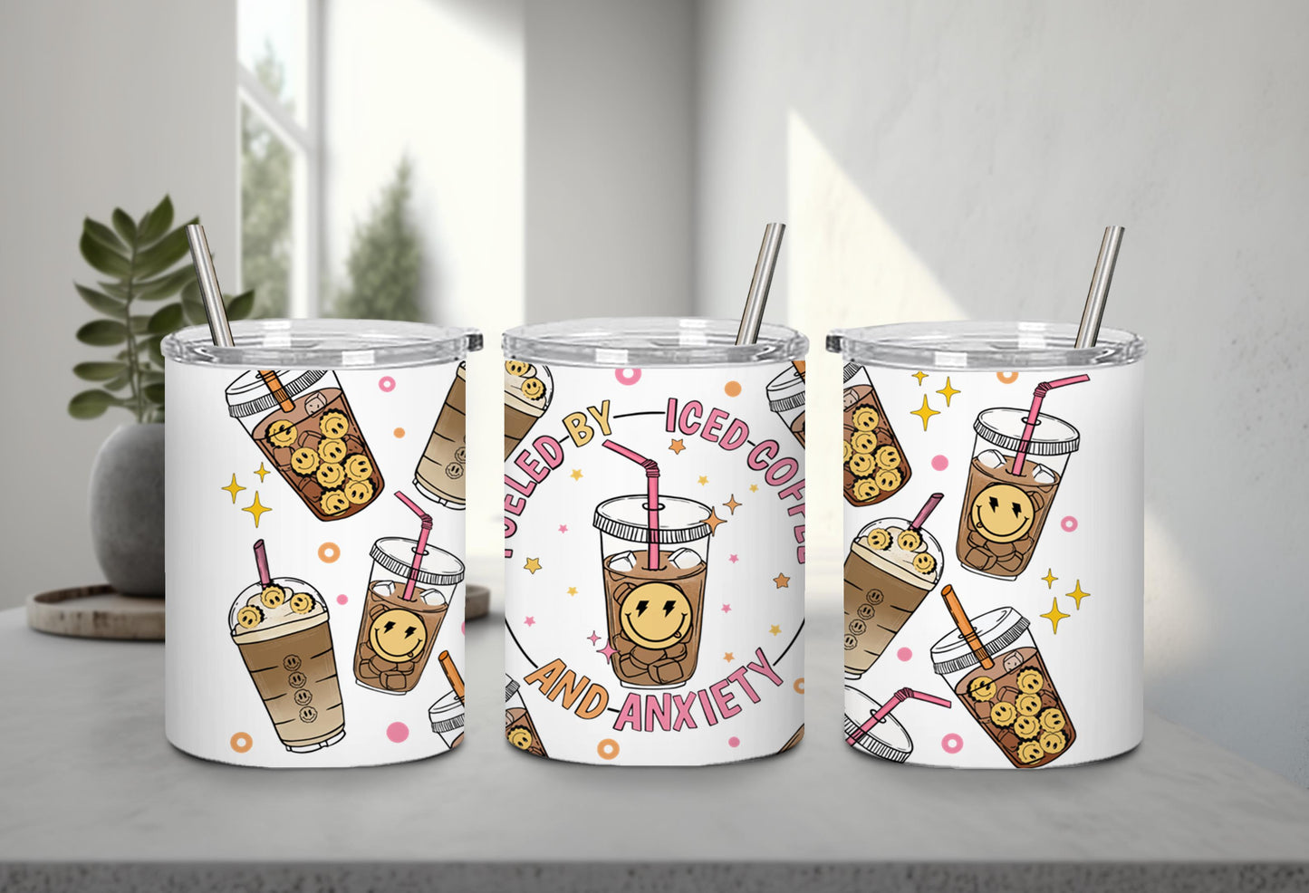 Fueled by Iced Coffee and Anxiety-9887 - tumbler