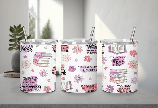 Floral Book Affirmation FULL-9975 - tumbler