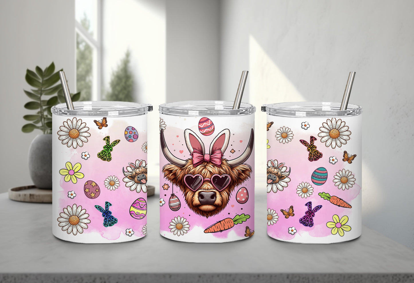 Highland Cow Easter-10401 - tumbler