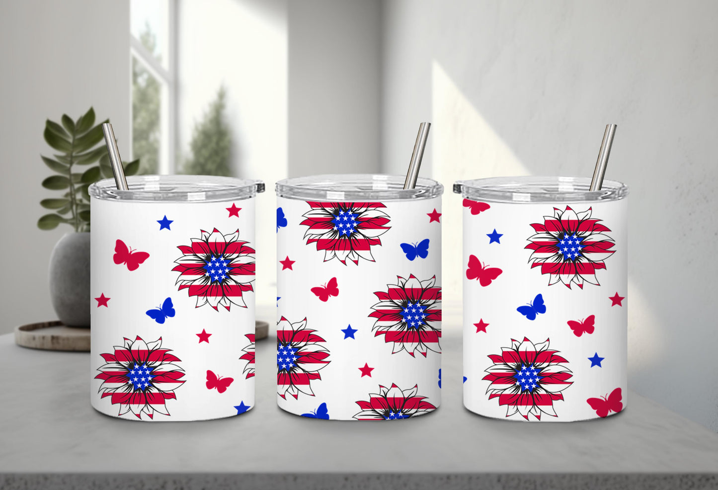 Sunflower USA Flag-9920 - tumbler