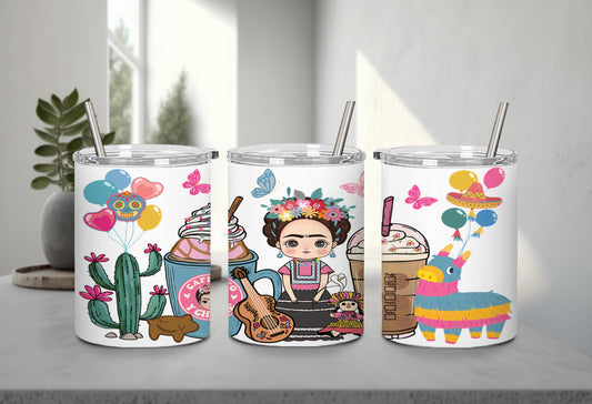 Cafecito y Chisme Mexican Girl-10057 - tumbler