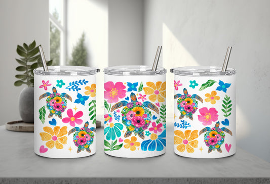 Boho Floral Sea Turtle-10660 - tumbler