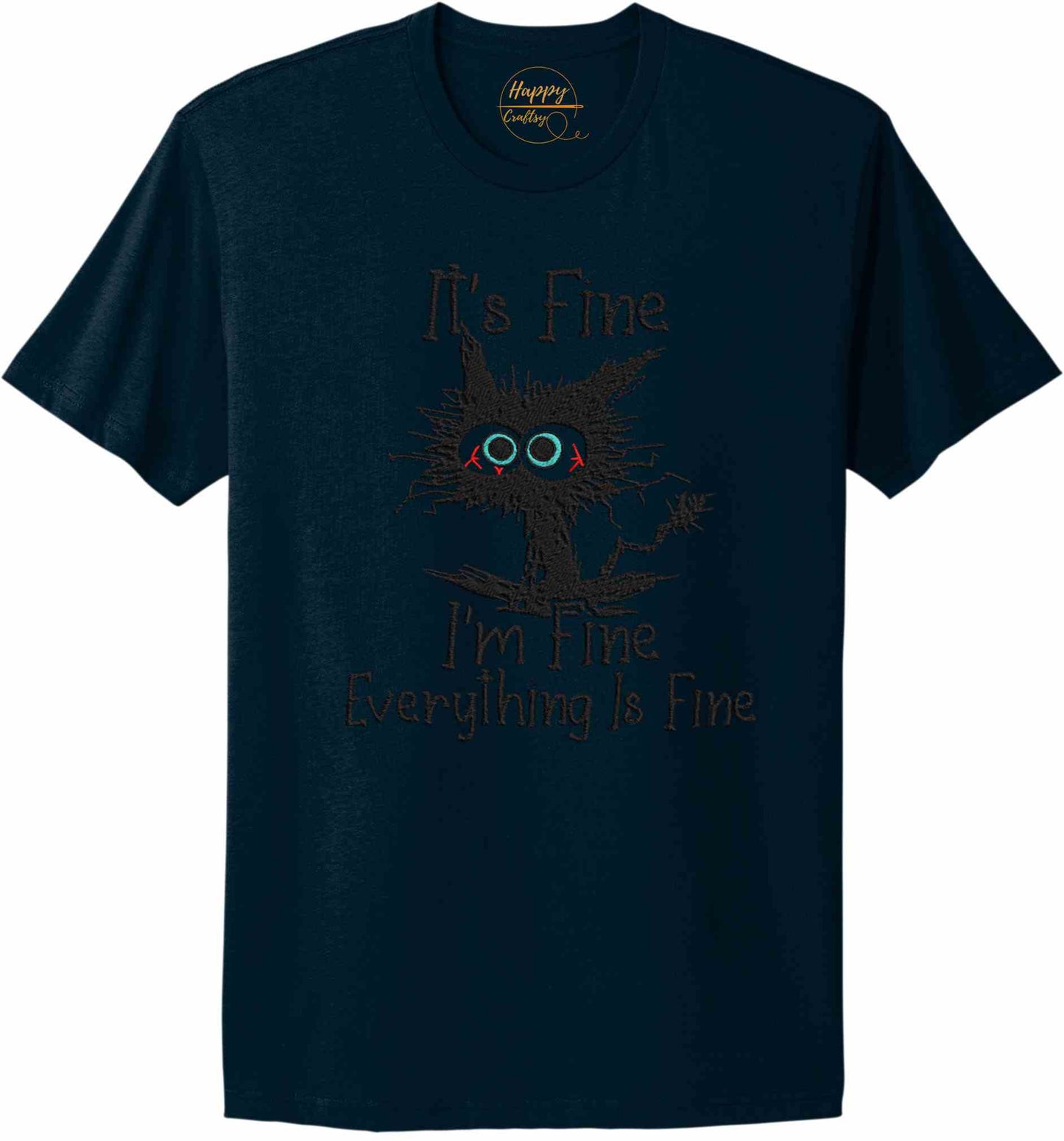 Embroidered I'm Fine-10774 - t-shirt
