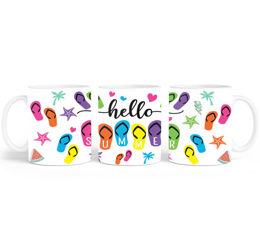 Hello Summer Flip Flops-10641 - mugs