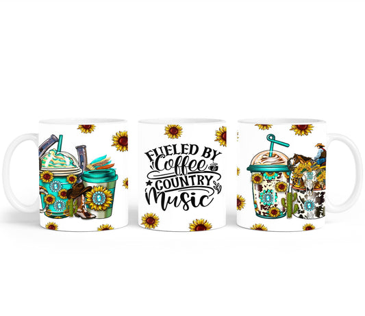 Fueled By Coffee And Country Music-10470 - mugs