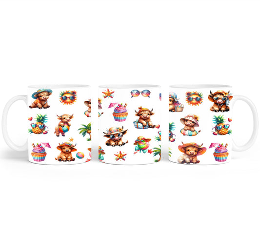Highland Cow Beach Summer-10642 - mugs