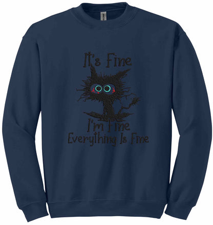 Embroidered I'm Fine - sweatshirt