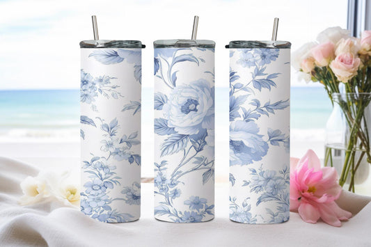 Blue Flower - tumbler