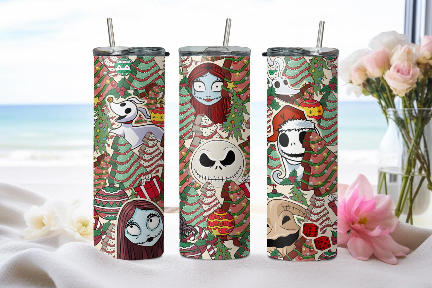 Skull Guy in Christmas - tumbler