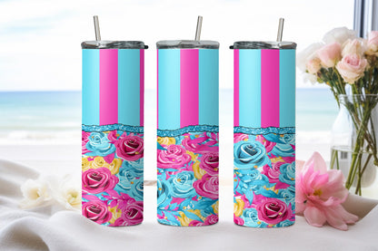 Flower Stripe-10581 - tumbler