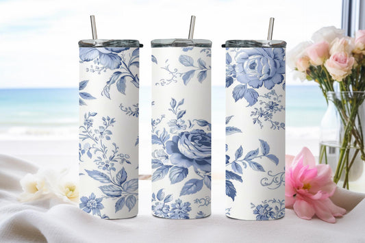 Blue Flower - tumbler
