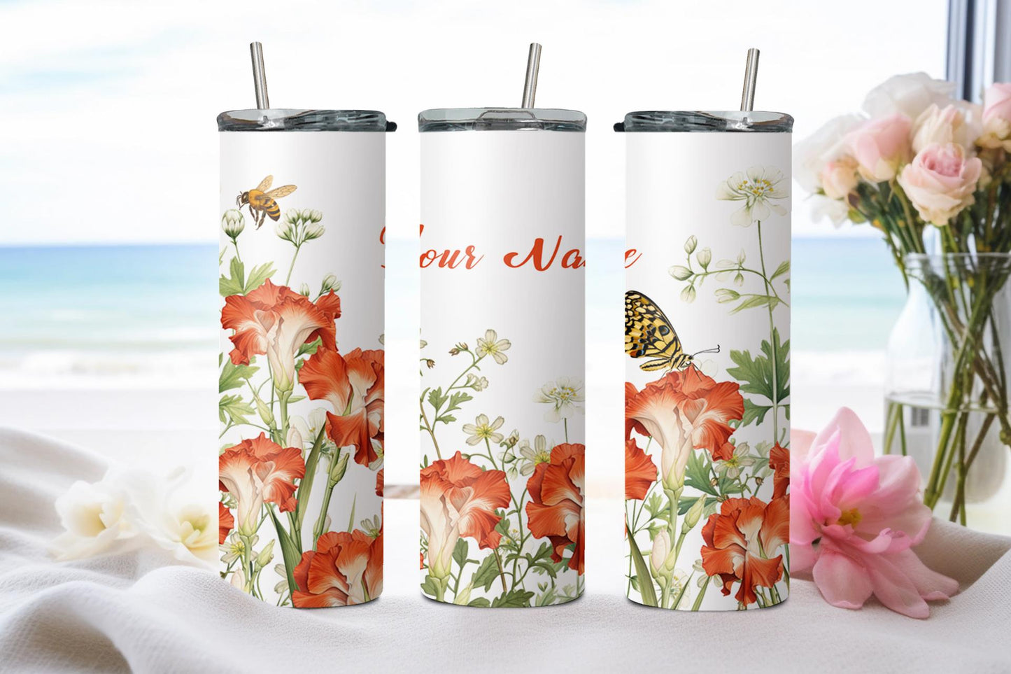 Personalized Birthday August Gladiolus-8232 - tumbler