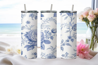 Blue Flower - tumbler