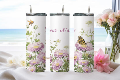Personalized Birthday September Aster - tumbler
