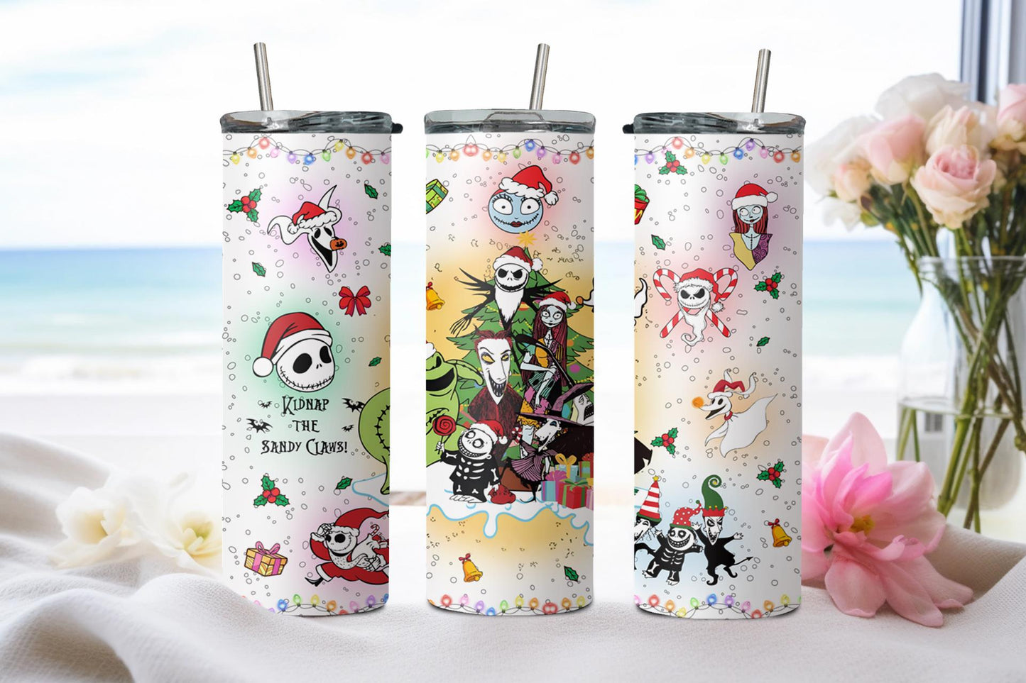 Skull Guy in Christmas - tumbler
