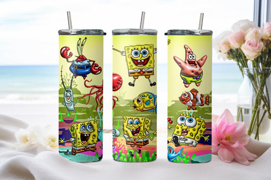 3D Inflated Yellow Squareguy - tumbler