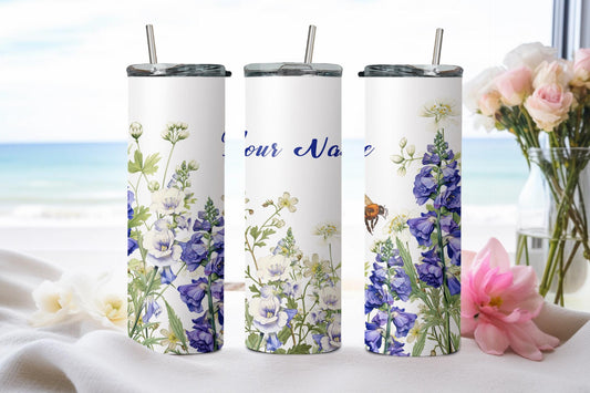 Personalized Birthday July Larkspur - tumbler