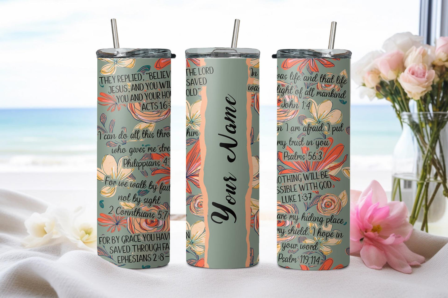 Personalized Christian Affirmations - tumbler