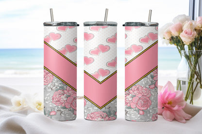 Pink Vee Flower-10598 - tumbler
