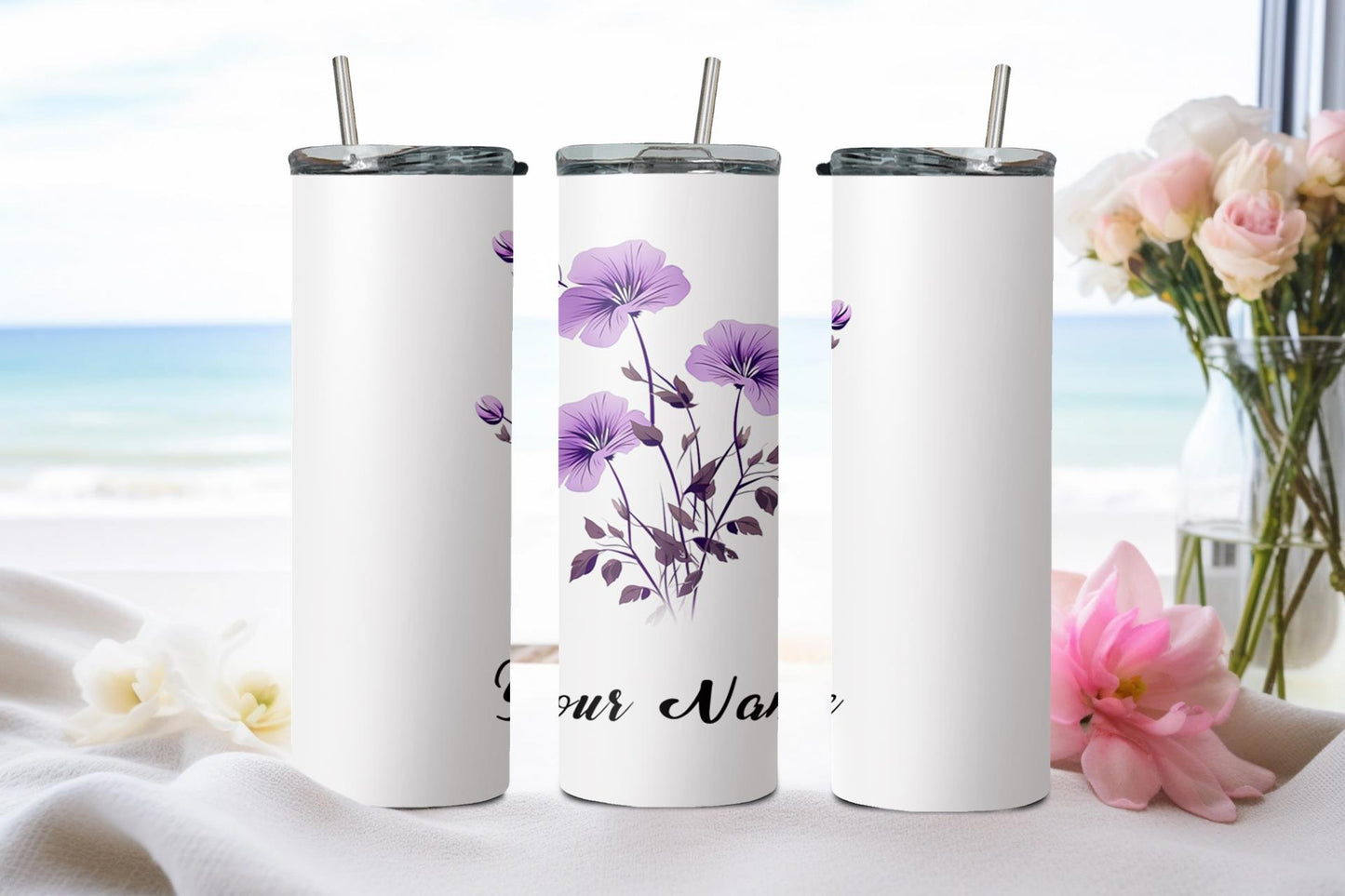 Personalized Birthday February Violet-8246 - tumbler