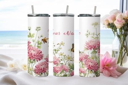 Personalized Birthday November Chrysanthemum - tumbler