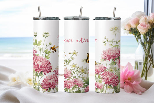 Personalized Birthday November Chrysanthemum - tumbler