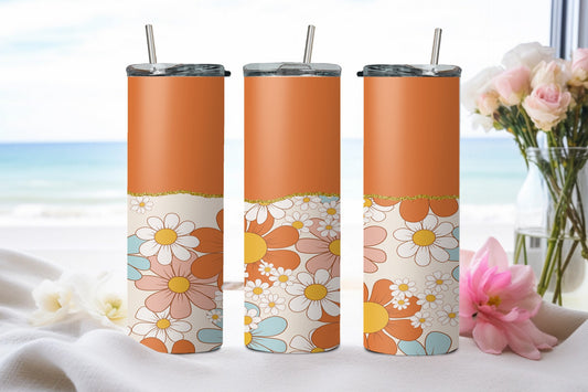 Orange Flower - tumbler