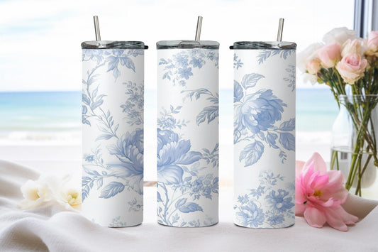 Blue Flower - tumbler