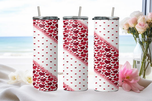 Stripe Hearts - tumbler