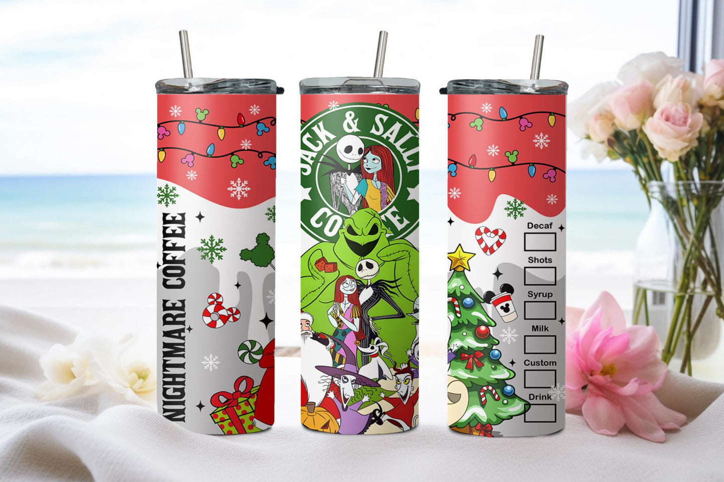 Skull Guy in Christmas - tumbler