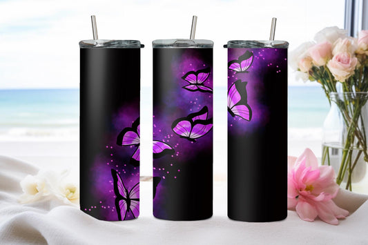Butterfly Glow Pink - tumbler