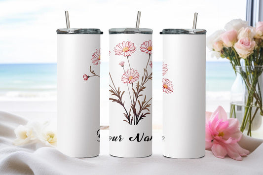 Personalized Birthday September Aster - tumbler