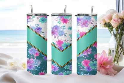 Green Vee Flower-10585 - tumbler