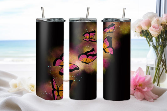 Butterfly Glow Orange - tumbler