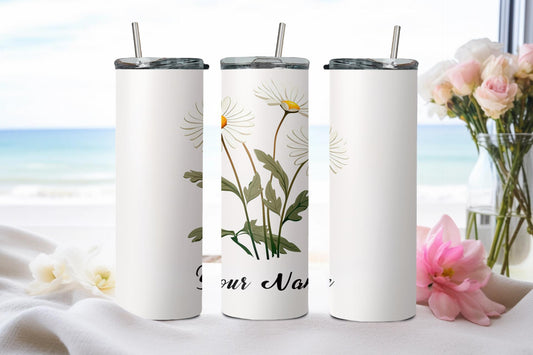 Personalized Birthday April Daisy - tumbler