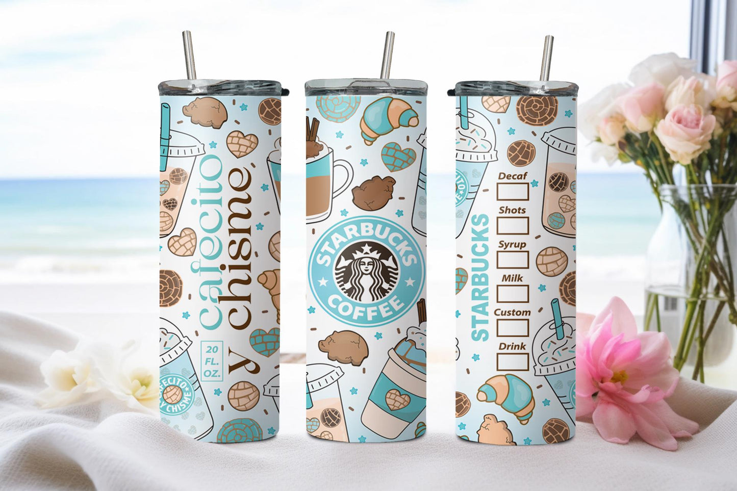 Cafecito y Chisme Blue-8473 - tumbler