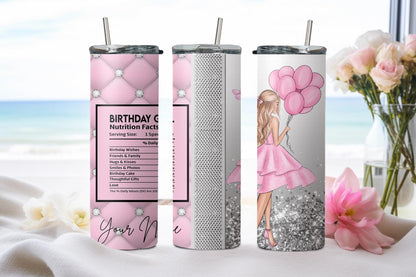Personalized Birthday Girl Blond Hair - tumbler