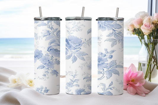 Blue Flower - tumbler