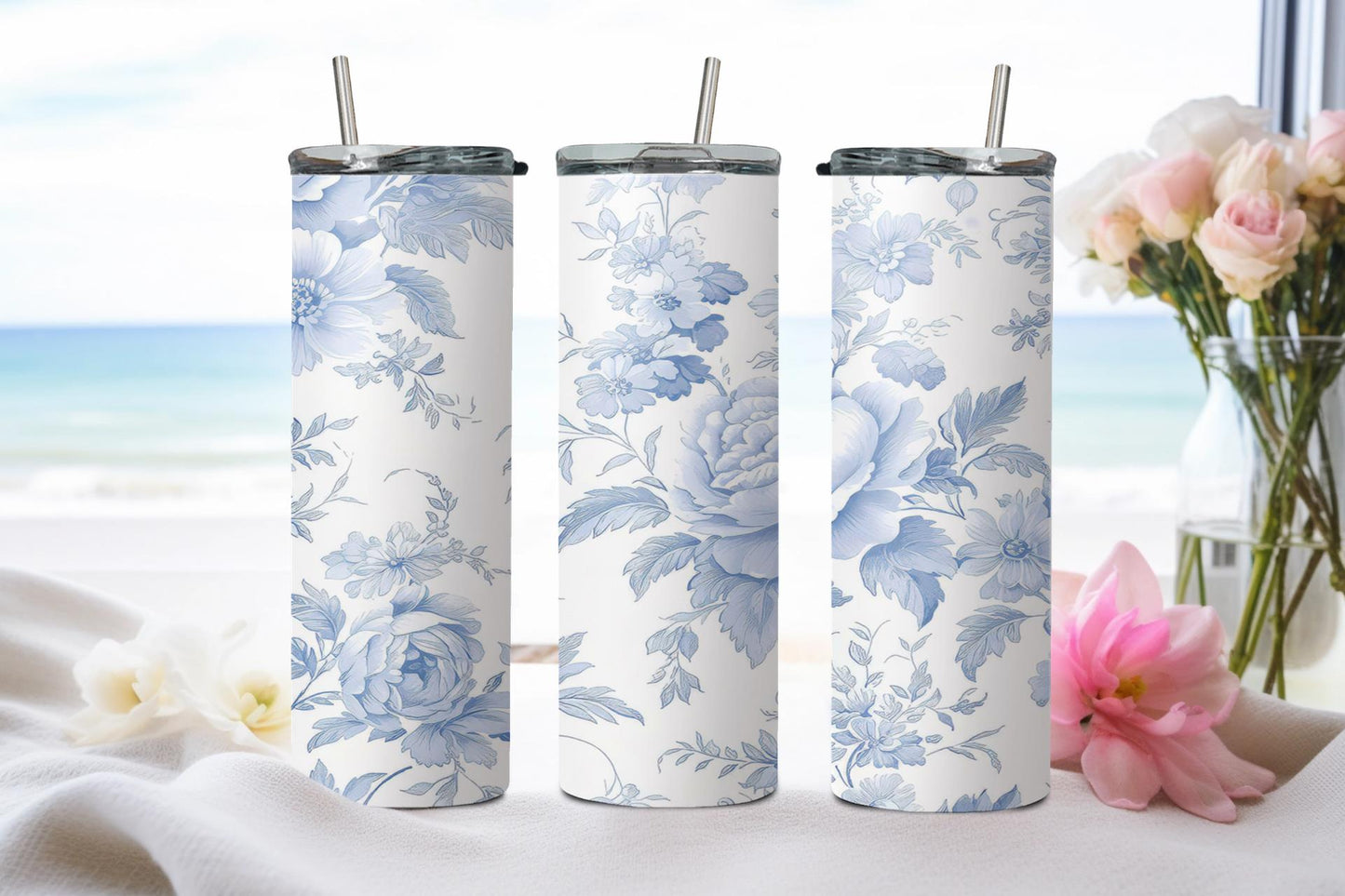 Blue Flower-8273 - tumbler
