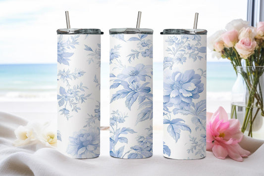 Blue Flower - tumbler