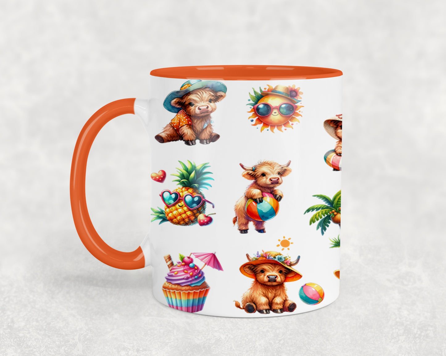 Highland Cow Beach Summer-10642 - mugs