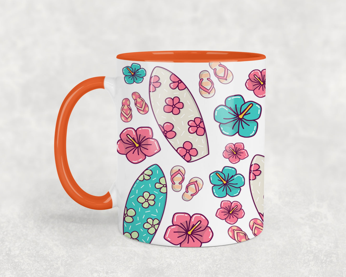 Surfboards Flip Flops Hibiscos-10691 - mugs